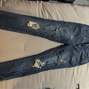 Distressed Blue Jeans